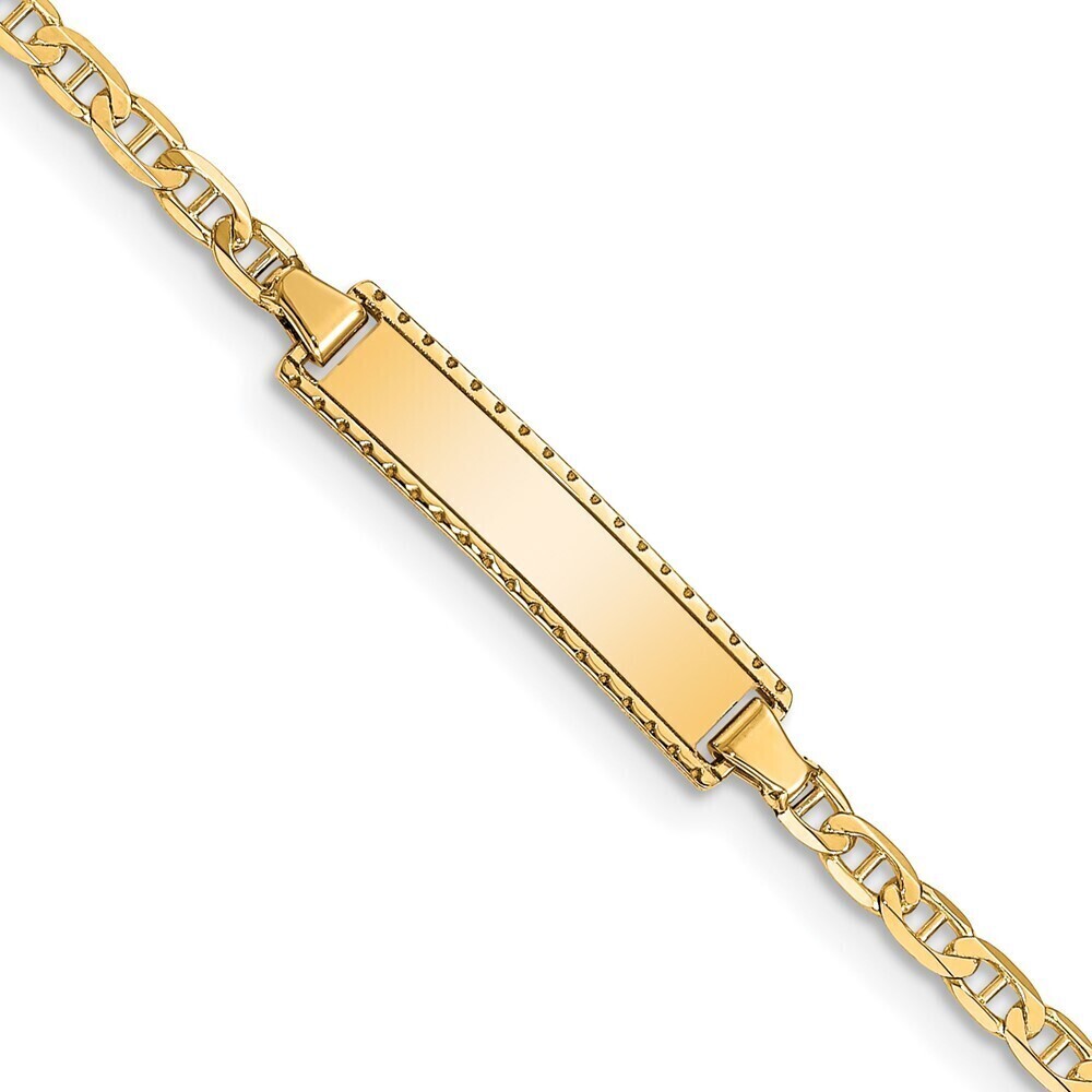 Kazi Luxury 14k Children's Anchor Link ID Bracelet